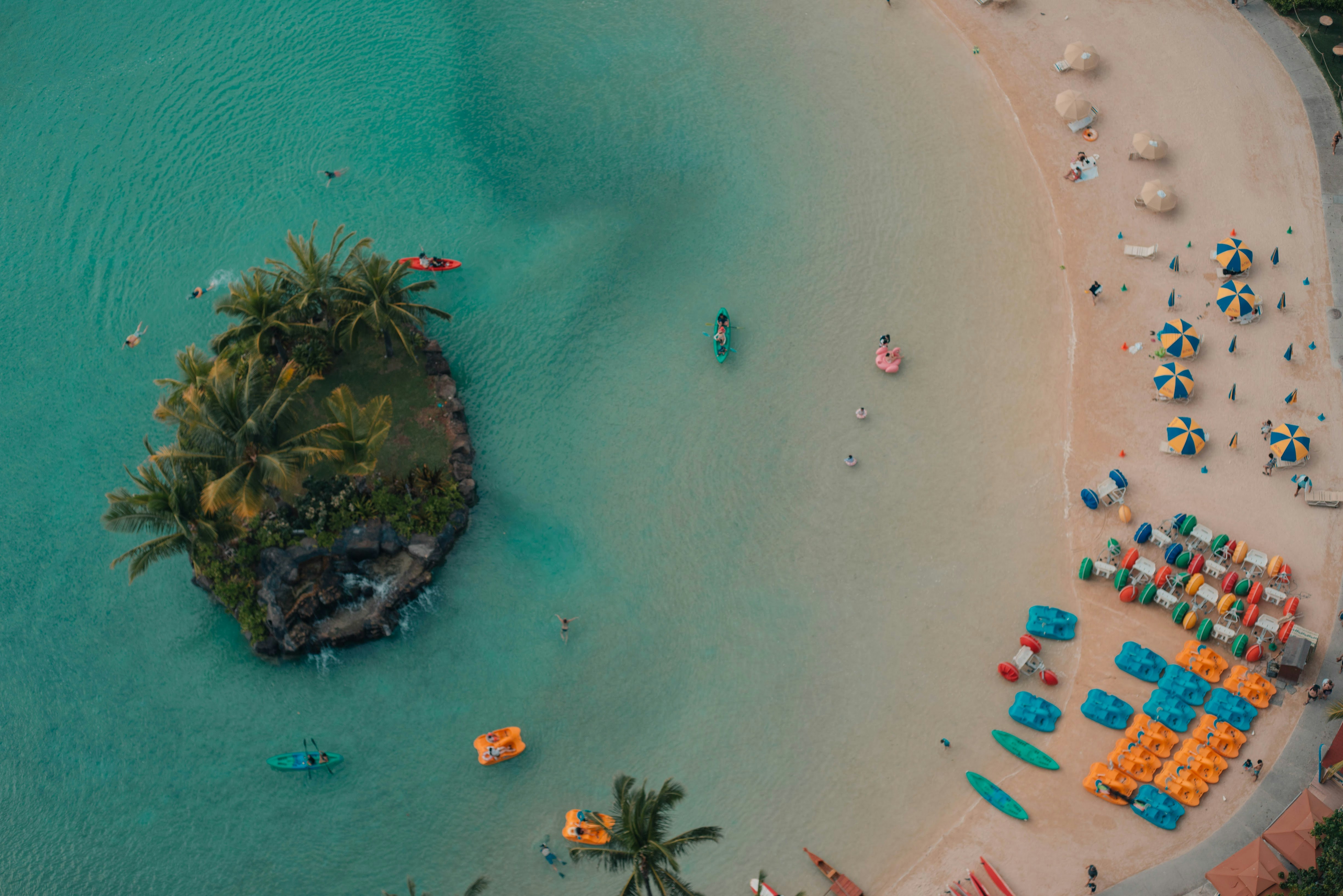 aerial photography of island